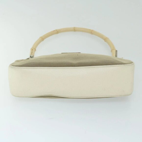 GUCCI Bamboo Hand Bag Canvas Beige 001 3865 Auth 68021 - Picture 6 of 15